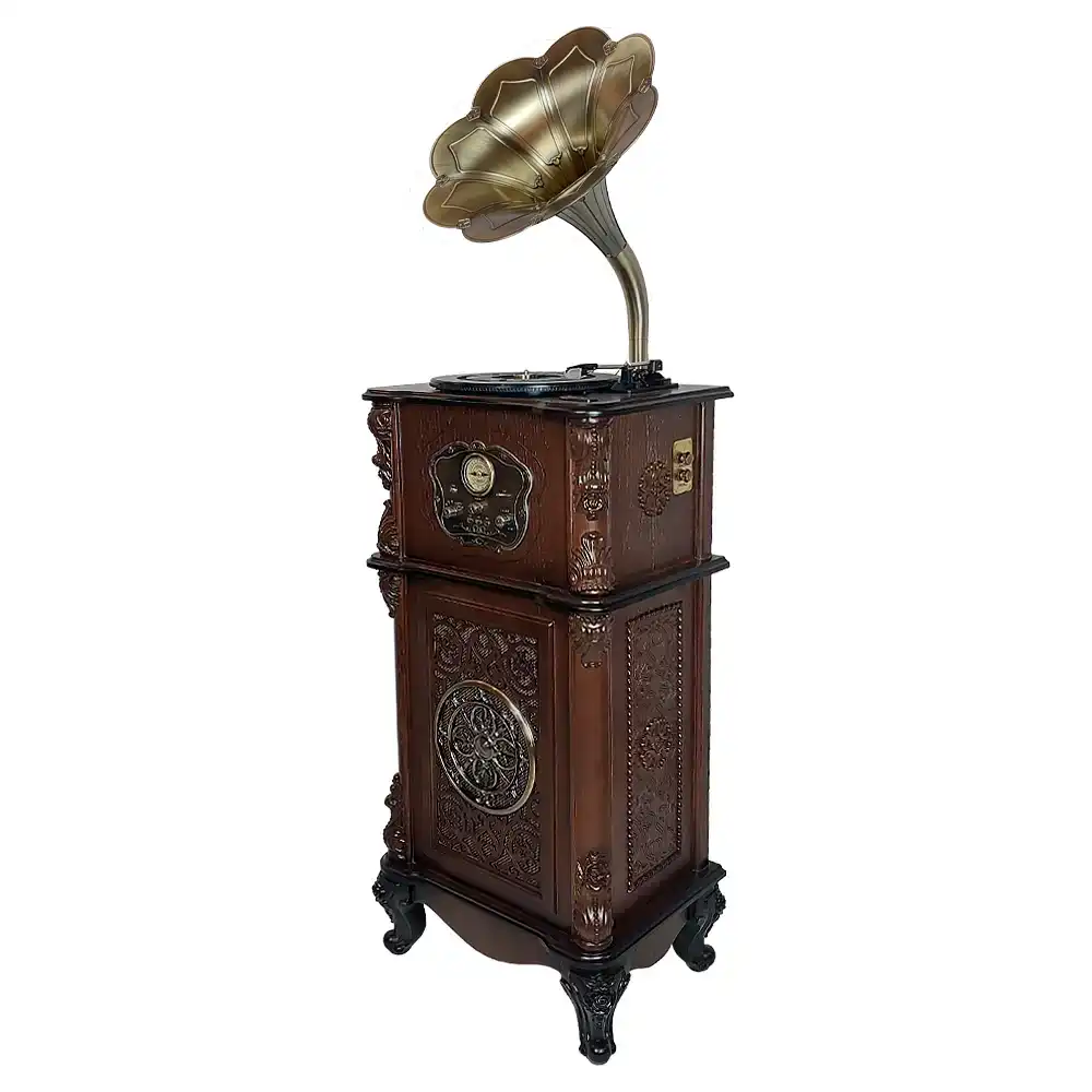 گرامافون والتر مدل 3512 پلاس با شیپور فلزی 1 گرامافون والتر مدل 3512 پلاس با شیپور فلزی