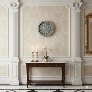 ساعت دیواری والتر مدل A6006GR در محیط نئوکلاسیک