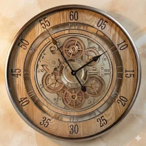 ساعت دیواری والتر مدل 6161 7 ساعت دیواری والتر مدل 6161 روی دیوار با کاغذ دیواری کرم