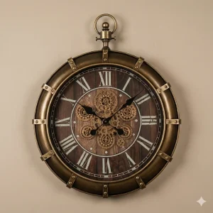 ساعت دیواری والتر مدل 6165 روی یک دیوار ساده کرم