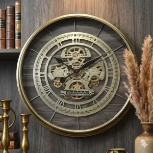 ساعت دیواری والتر مدل 7144 روی یک دیوار چوبی